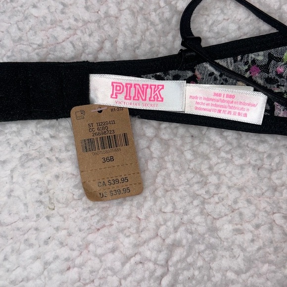 PINK Victoria's Secret Black and Pink Bra Intimates Sleepwear - Picture 7 of 10